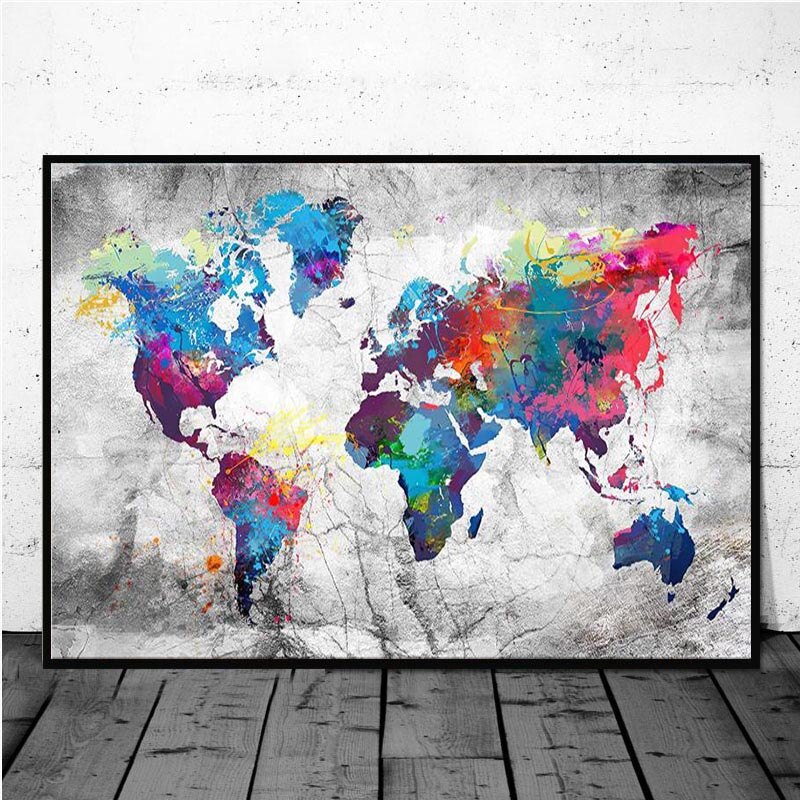 Tableau Carte Du Monde Vintage