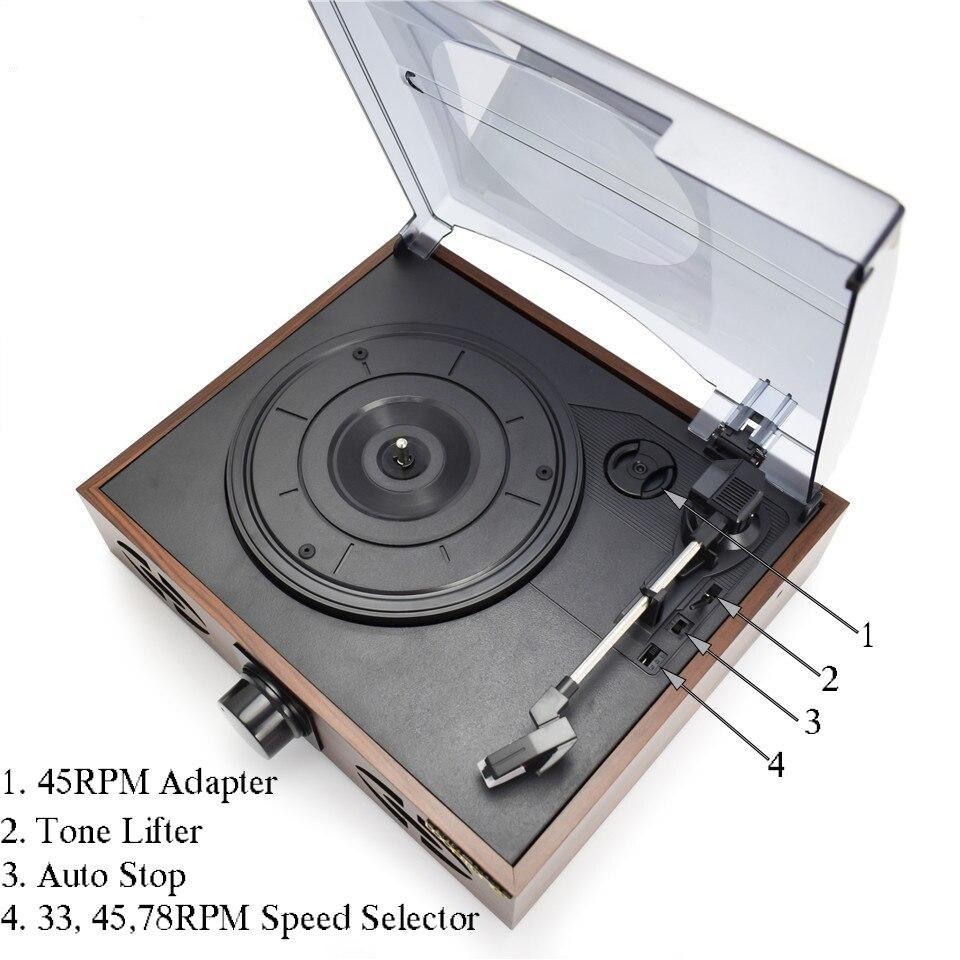 Tourne disque bois vintage