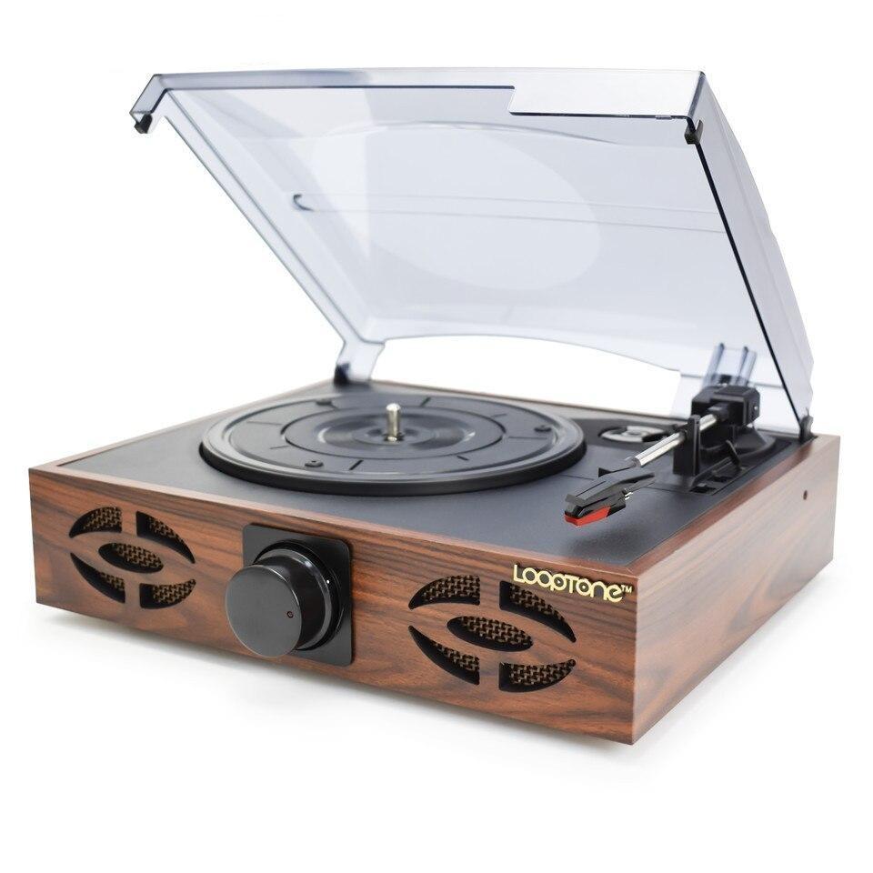 Tourne disque bois vintage