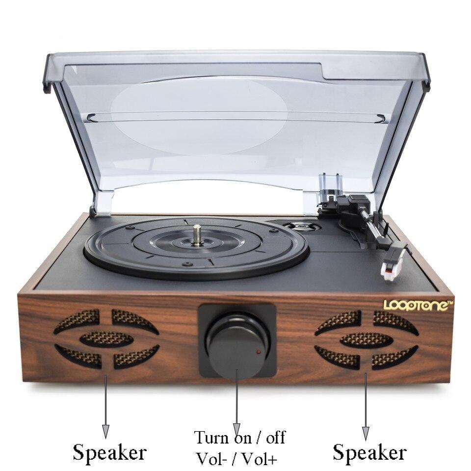 Tourne disque bois vintage