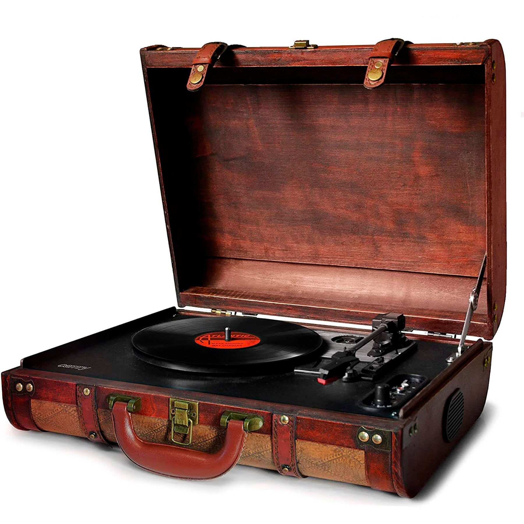 Tourne disque vintage caisse en bois