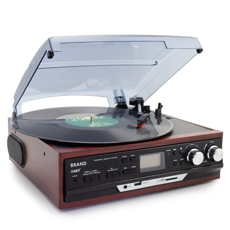 Tourne disque vintage marron
