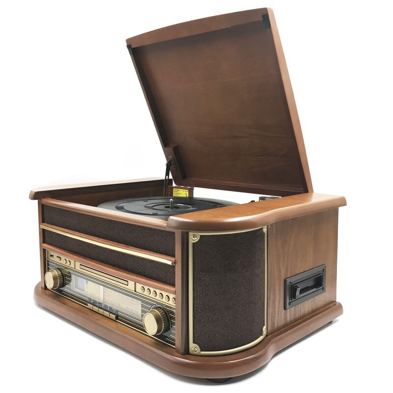 Tourne Disque Vintage Marron Rétro