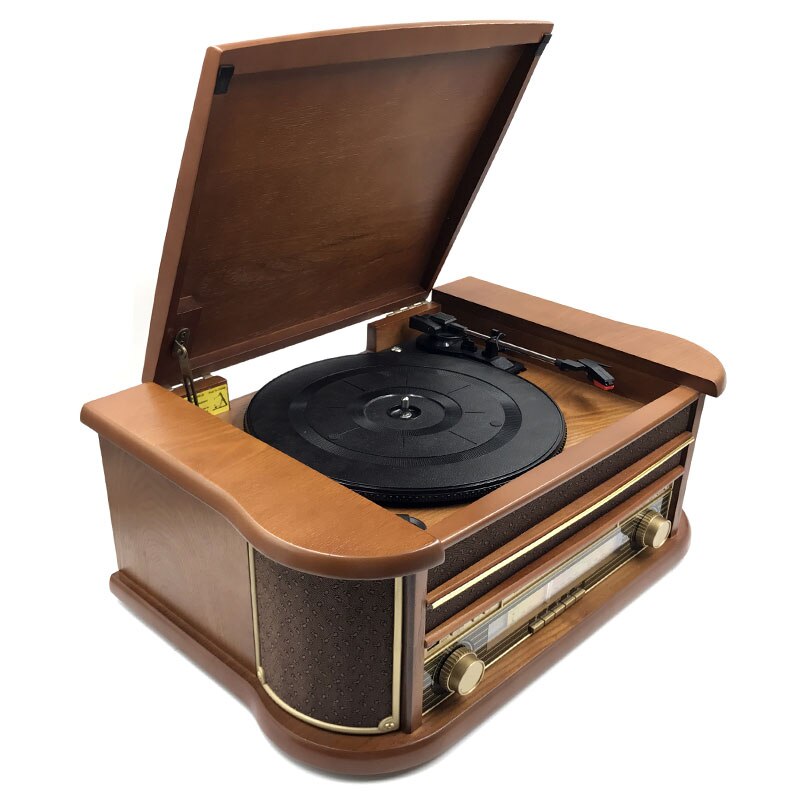 Tourne Disque Vintage Marron Rétro