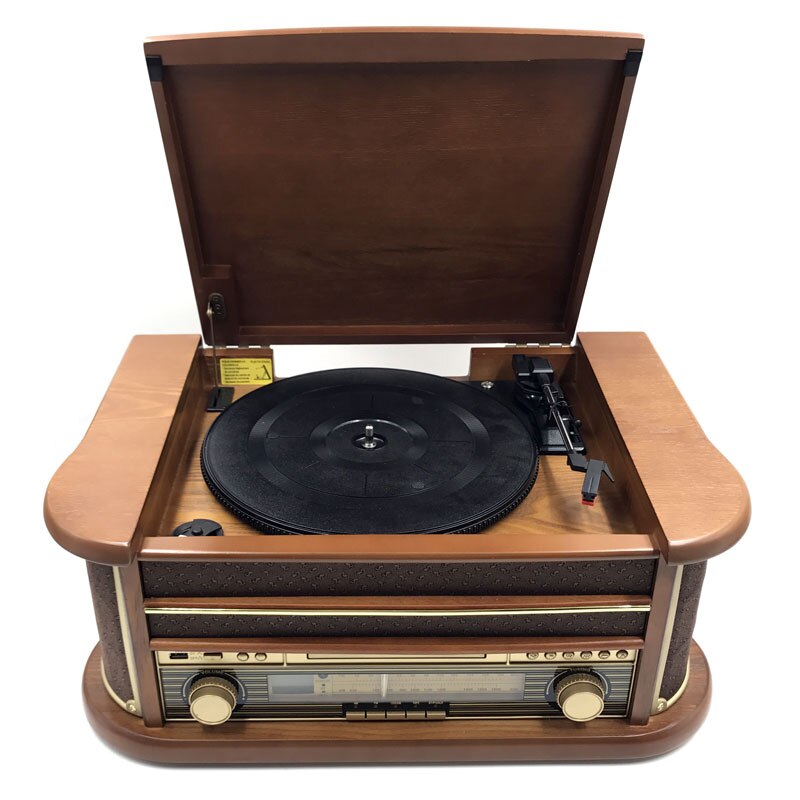 Tourne Disque Vintage Marron Rétro