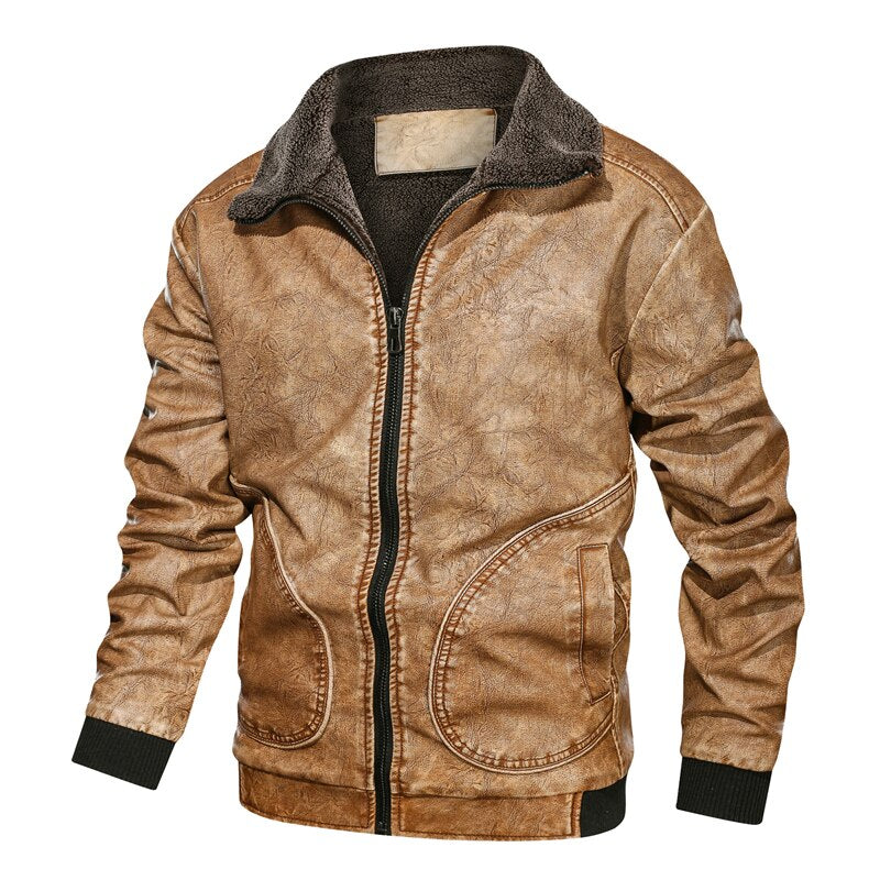 Veste En Cuir Homme Motorcycle Vintage