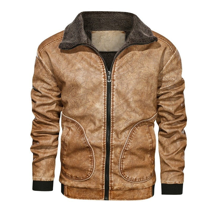 Veste En Cuir Homme Motorcycle Vintage