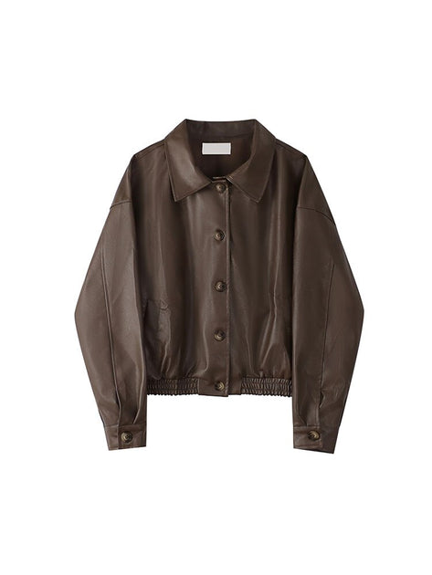 Veste Femme Cuir Pleine Fleur Vintage Matthé Taille 40 - Noir - Occasion Très Bon état