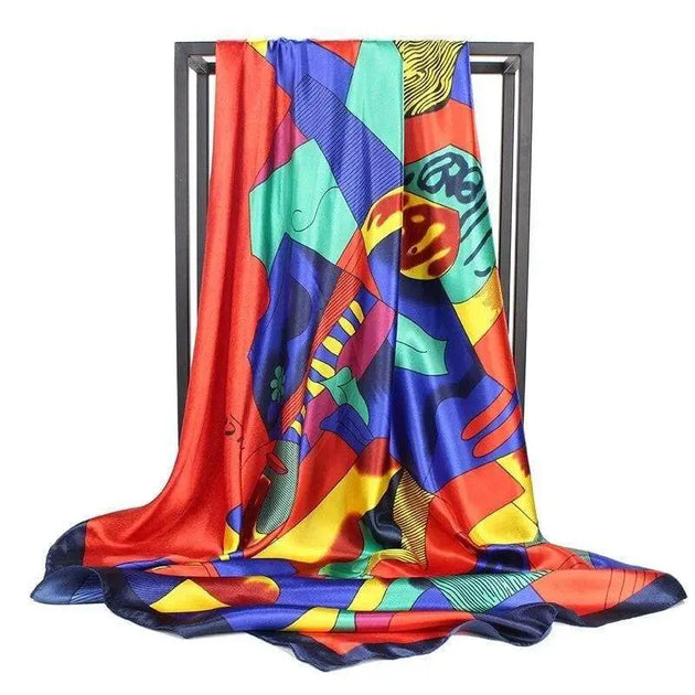 Foulard Vintage N30 Jacomo Paris, écharpe Femme Multicolore