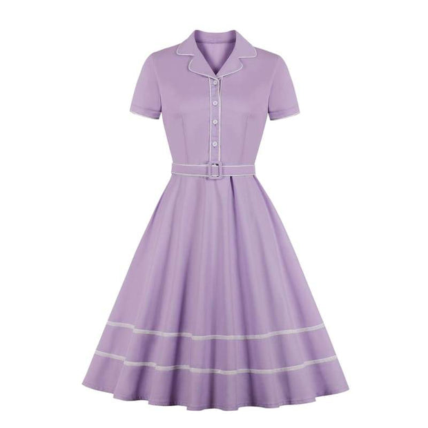 Robe Vintage Violette Manches 3/4