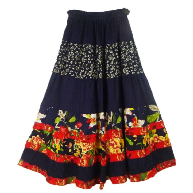 Jupe Longue Femme Boheme Fleurie de Plage - AMOUNE - Taille Unique Noir Noir - Prêt-à Jupe Longue Femme Boheme Fleurie de Plage - AMOUNE - Taille Unique Noir Noir - Prêt-à