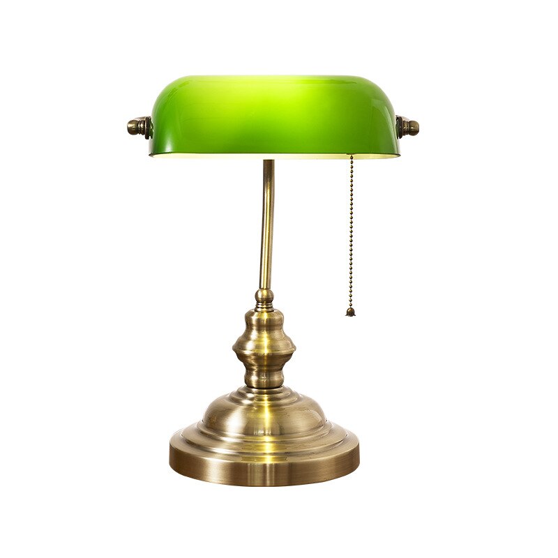 Lampe De Banquier Vintage Verte