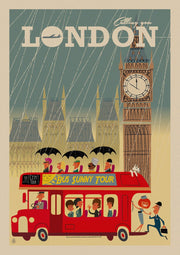 London Vintage Travel poster