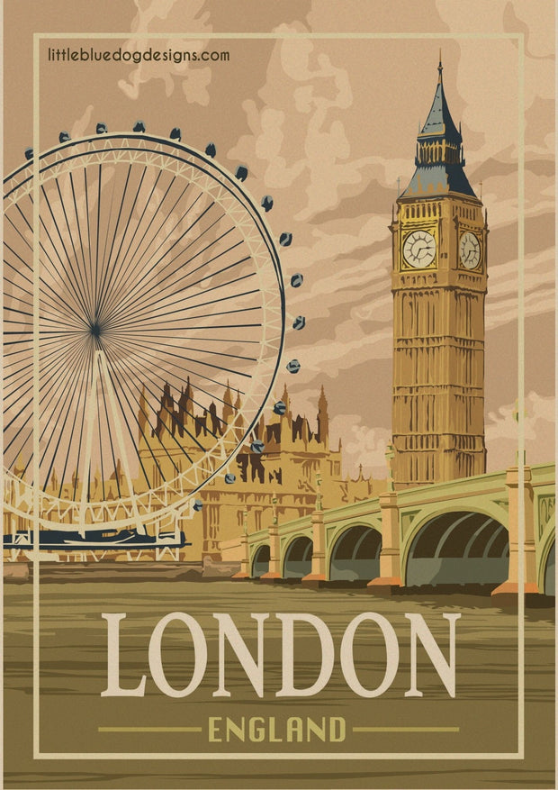London Vintage Travel poster