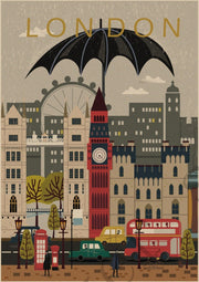 London Vintage Travel poster