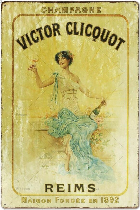Poster Femme Vintage Champagne
