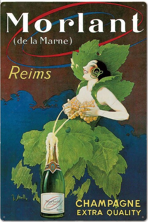 Poster Femme Vintage Champagne