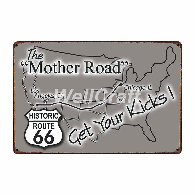 Poster Route Us Vintage