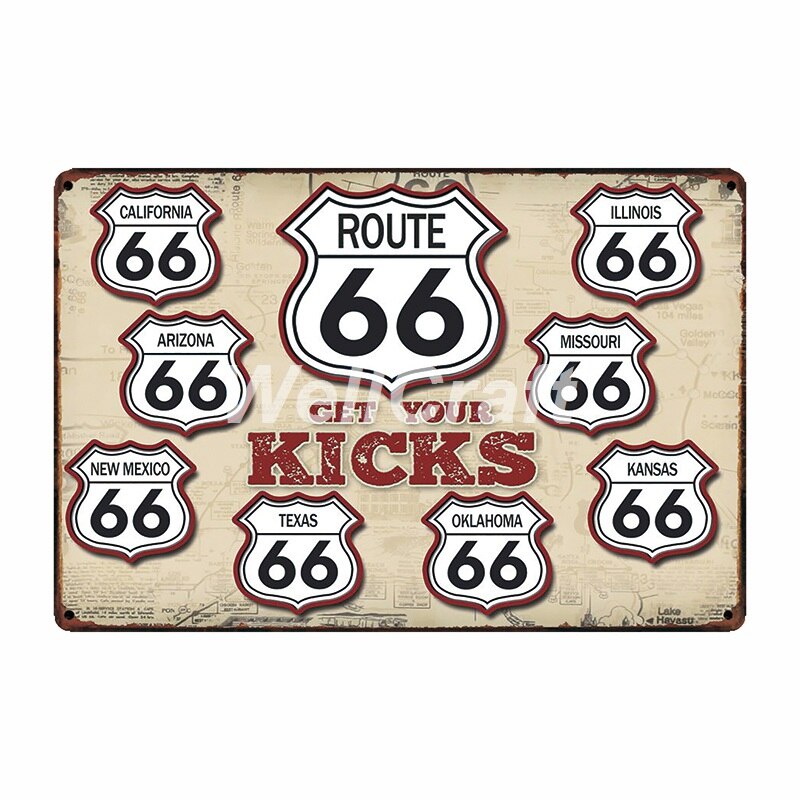 Poster Route Us Vintage