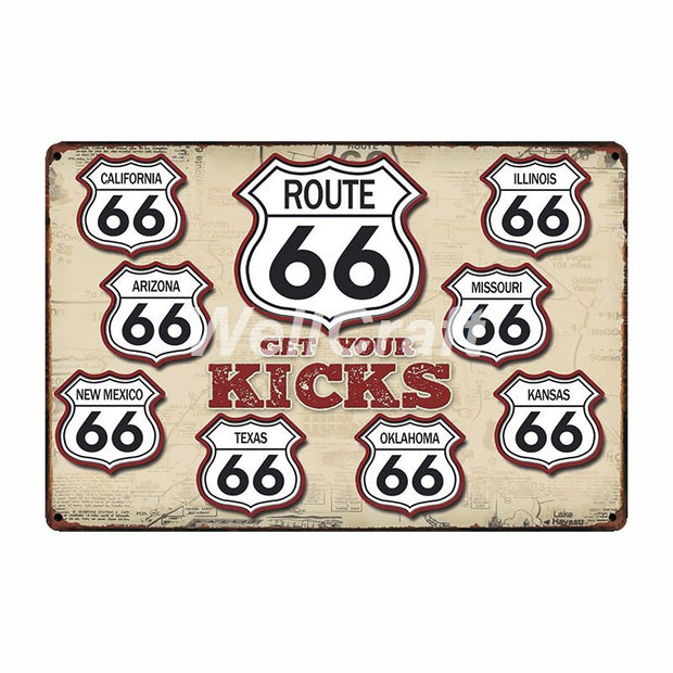Poster Route Us Vintage
