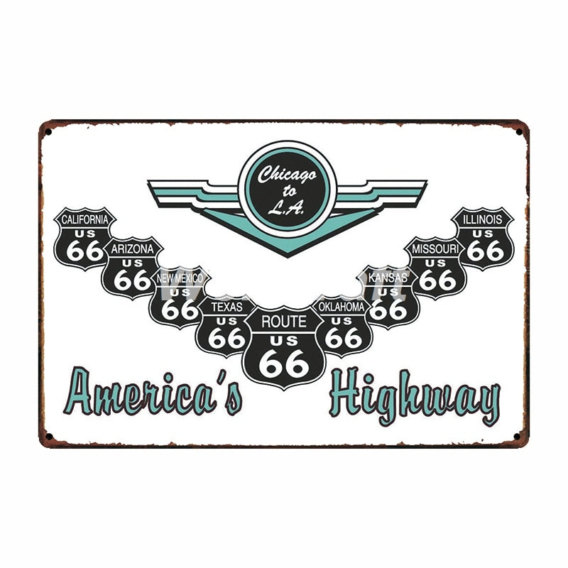 Poster Route Us Vintage