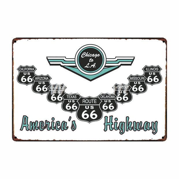 Poster Route Us Vintage