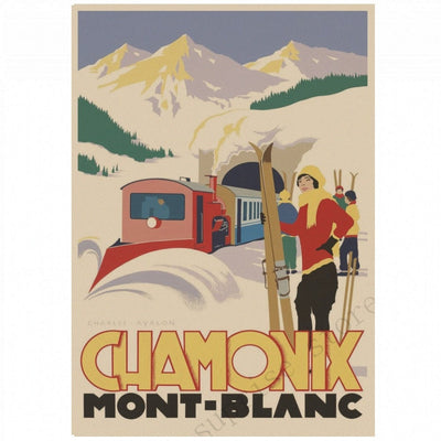 Poster Vintage De Ski