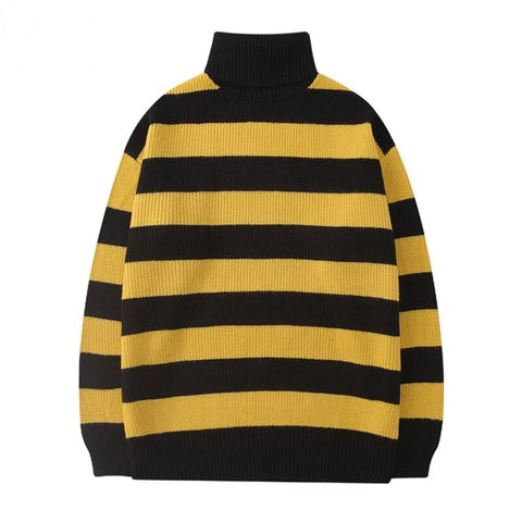 Pull Noir Rayé Vintage