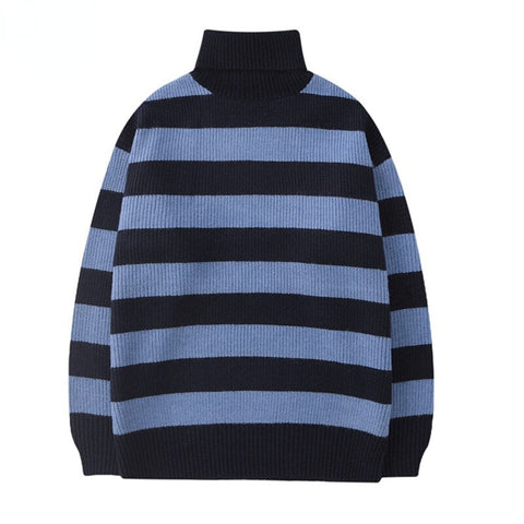 Pull Noir Rayé Vintage