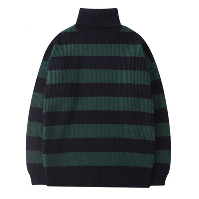 Pull Noir Rayé Vintage