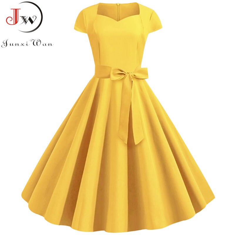 robe année 50 jaune canari