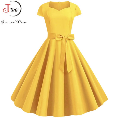 robe année 50 jaune canari