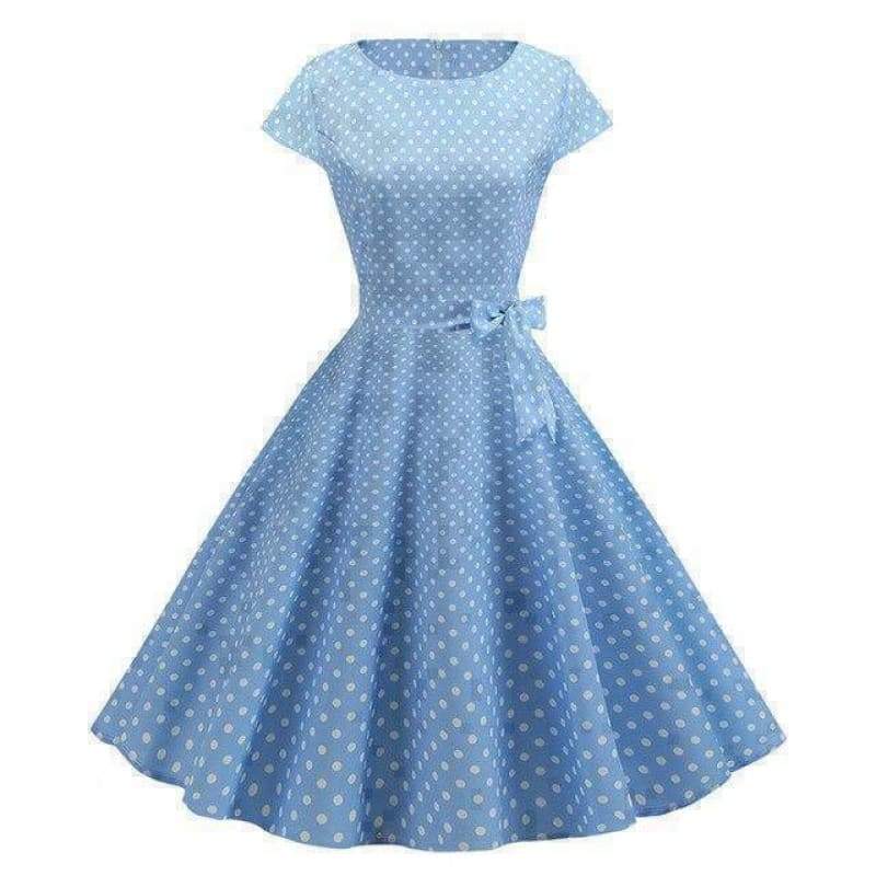 Robe Bleu Ciel Pin Up Éternel Vintage