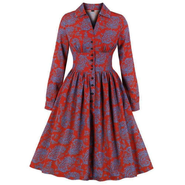 Robe Esprit Rouge Vintage Femme