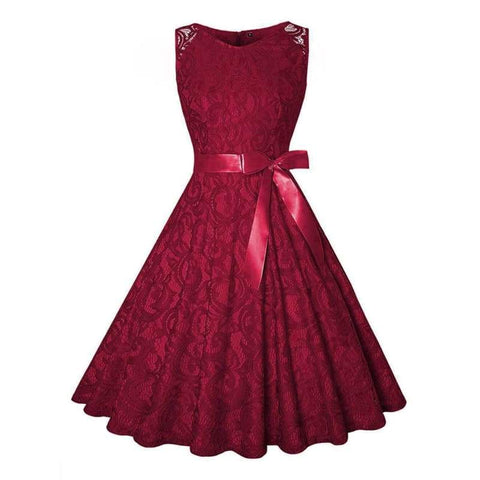 Robe Femme Rouge Vintage