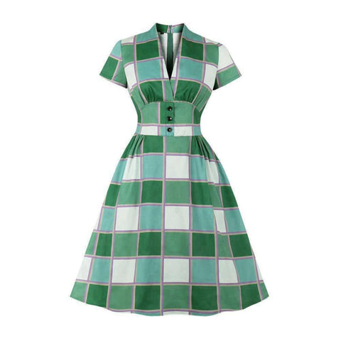 Robe Longue Rétro Vert