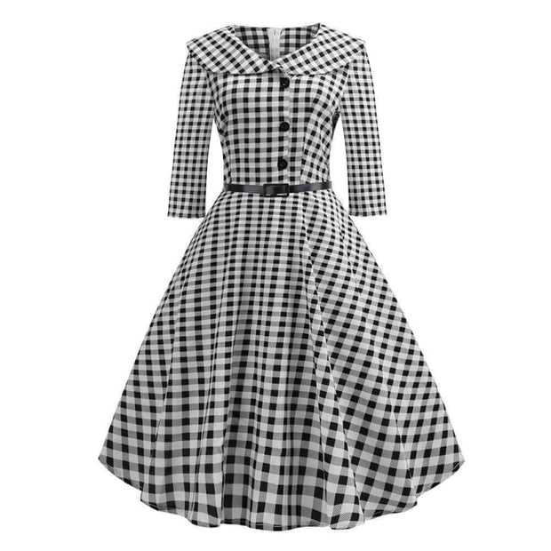 Robe Noir Vintage Longue