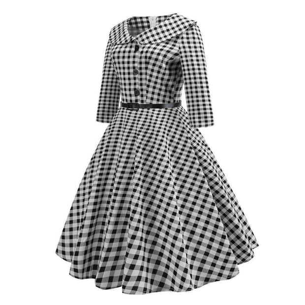 Robe Noir Vintage Longue