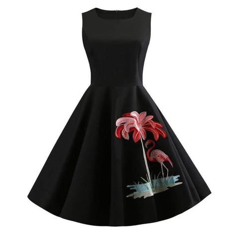 Robe Rétro Noir Longue