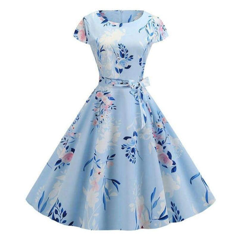 Robe Rétro Pin Up Bleu