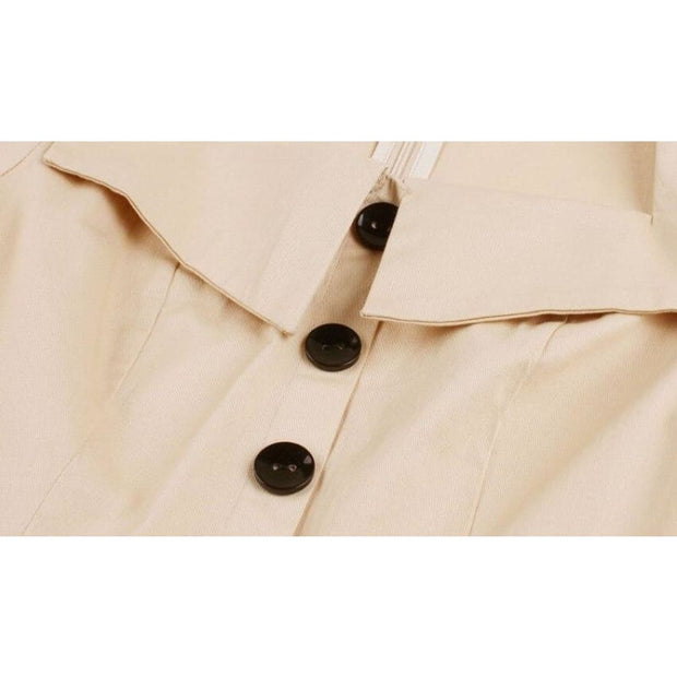 Robe Vintage Imprimé Beige