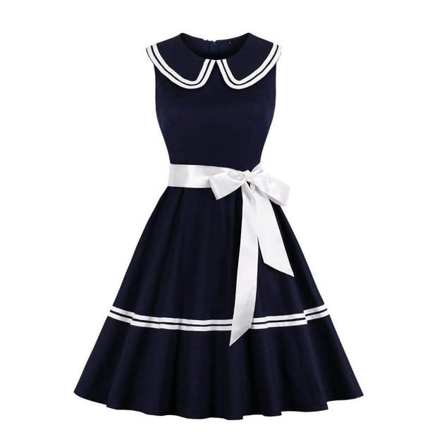 Robe Vintage Noeud Blanc
