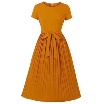 Robe Vintage Pin up Jaune Moutarde
