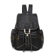 Sac à dos en cuir noir vintage