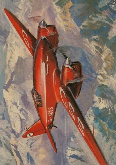 Tableau Avion Vintage Montagne