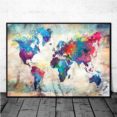 Tableau Carte Du Monde Vintage