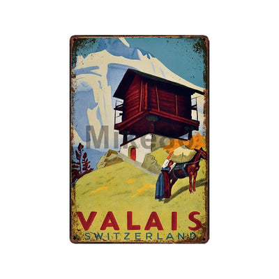 Tableau Déco Montagne Vintage