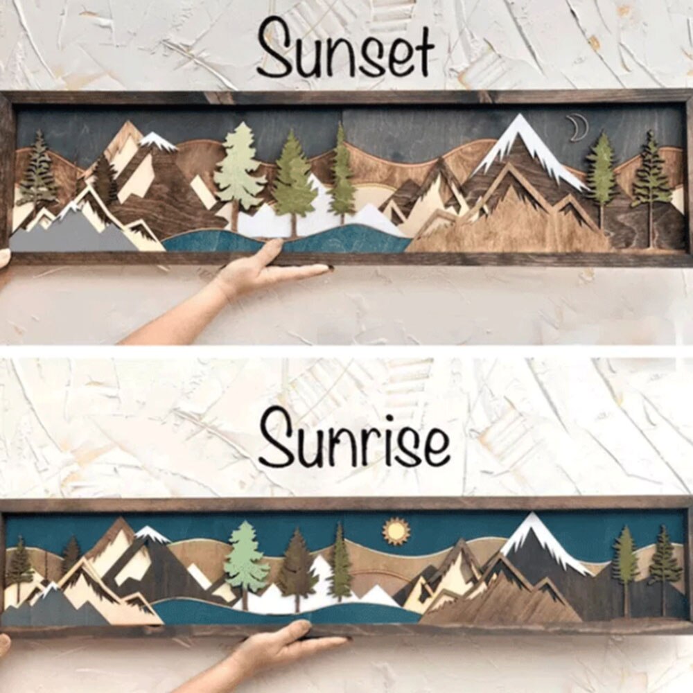 Géométrique tableau en bois - Tableau décoratif en bois