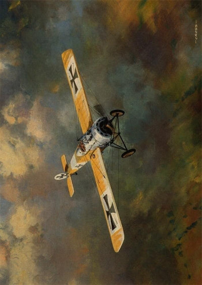 Tableau Peinture A L’Huile Avion Vintage