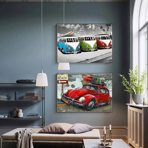 Tableau Peinture Véhicule Vintage